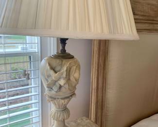 Pair of antique alabaster lamps 