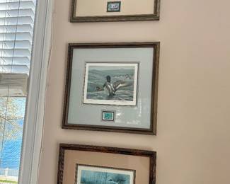 Several Ducks Unlimited framed prints 