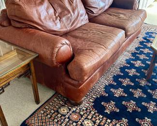 Leather sleep sofa by Vanguard Craftwork