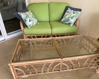 Love seat/ottoman/cushions $150