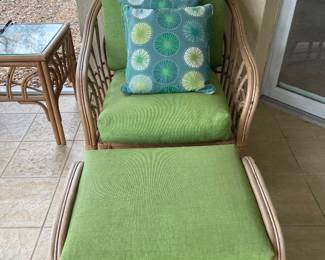 Chair/ottomancushions/end table $125