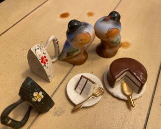 Salt & Pepper Sets--Art Deco Birds, Led Metal Irons, etc.,