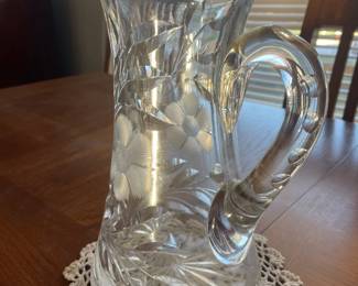 Antique, Lovely, Lead Glass Pitcher