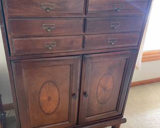 Antique Style, Six-Drawer, Two-Door Cabinet or Credenza