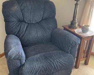 Recliner, Lamp Table, Lamp