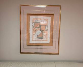 1980's vintage hand cast dimensional fiber art piece