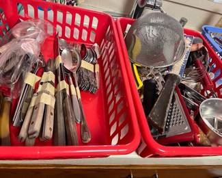 Lots of silverware and utensils