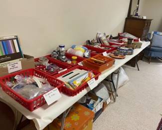 Entire table of sewing notions