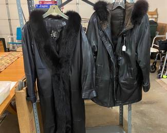 Beautiful leather coats and jackets......Love that fur collar!!!