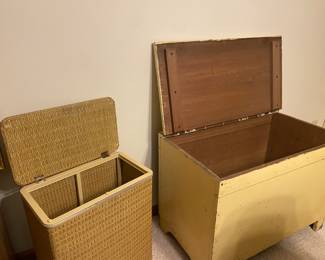 Great vintage hamper and hand crafted storage box