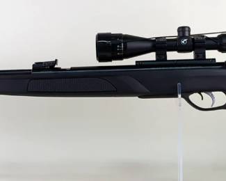 Gamo Whisper CFR .177 Cal Air Rifle SN# 04-1C-546687-13, Gamo 3-9x Scope, Fiber Optic Front Sight, Adjustable Cheek Rest, Pellets, And Paperwork, In Soft Case