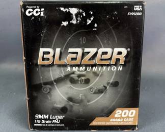 Blazer 9mm Luger Ammo, Approx 200 Rounds, Local Pickup Only