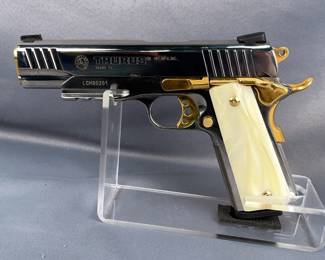  Forjas Taurus/ Taurus Intl PT1911 AR .38 Super Pistol SN# LCM80201, Gold Accents, 2 Total Mags, Paperwork, In Hard Case