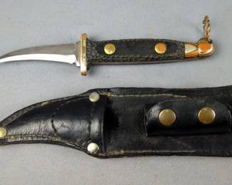 Double Sided 3" Fixed Blade Knife With Leather Holster 