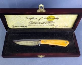 Sarge Tom Kreger Fixed Blade Hunting Knife, 4" Blade, #1103 Of 2100, With COA And Display Box 