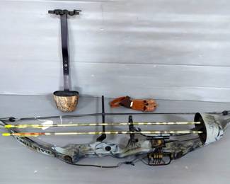 Bear Archery Galeforce Compound Bow, 28" Draw Length 65lb Draw Weight, With Quivers, Qty 2 And Arrows, Qty 2 