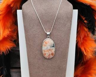 Vibrant Sunstone Pendant Necklace  Tested