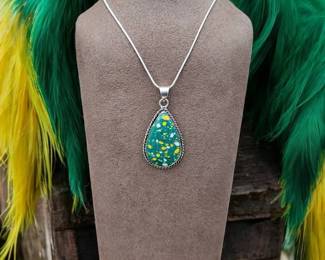 Vibrant Mosaic Jasper Necklace  Tested