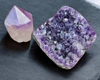 Amethyst Geode Cluster 15.3 Oz  Natural Amethyst Quartz Cluster 5.2 Oz