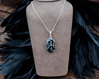 Snowflake Obsidian Necklace  Tested