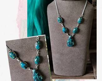 Copper Chrysocolla Necklace  Tested