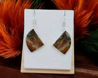 Freeform Cherry Creek Jasper Earrings  Tested