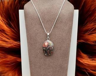 Striking Oval Red Jasper Necklace  Tested