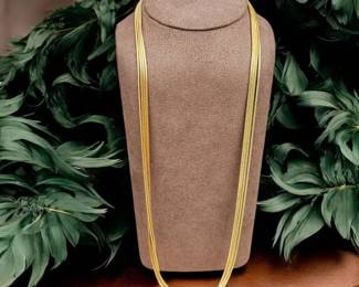 Gold Vermeil 10kt Over Sterling Silver  VERY LONG Necklace  27.03 Grams