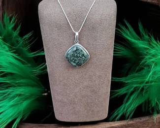 Green Ocean Jasper Necklace  Tested