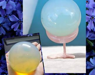 Translucent Opalite Crystal Sphere Ball  7 Oz