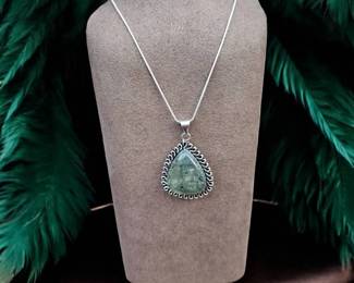 Moss Prehnite Necklace  Tested