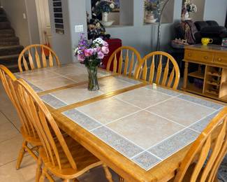 Farmers table in six chairs