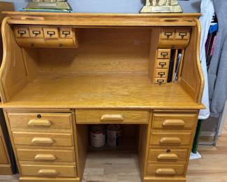 Roll top desk oak
