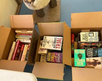 Books hard back and paper back, will be out of boxes at time of sale