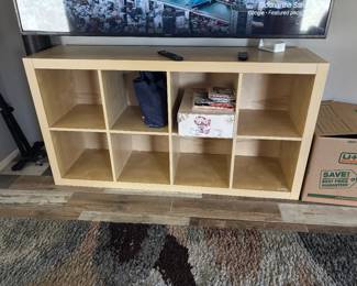 Wood eight compartment storage shelving