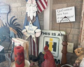 lamp, candleholder, Uncle Sam holiday decor