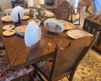 Vintage dining table with chairs