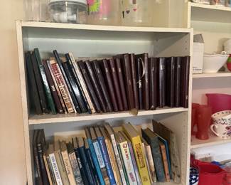 vintage books, plastic pitchers