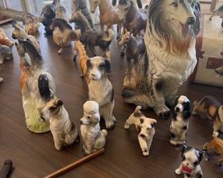 large dog figurine collection