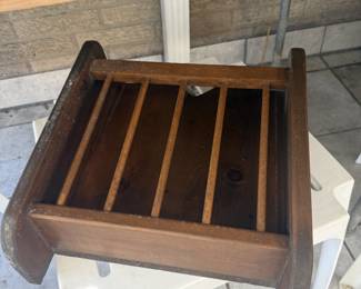 vintage hardwood spindled magazine rack