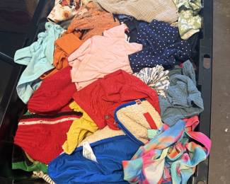 Lots of baby and toddler clothes, shoes and toys