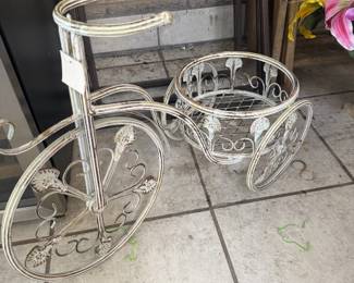 vintage metal tricycle decorative plant holder
