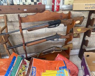 vintage gun rack, air rifles