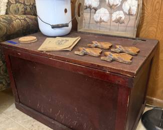 antique wooden storage chest or blanket box