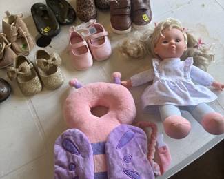 Lots of baby and toddler clothes, shoes and toys