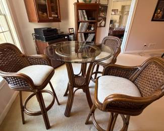 Rattan High Top (3) Stools