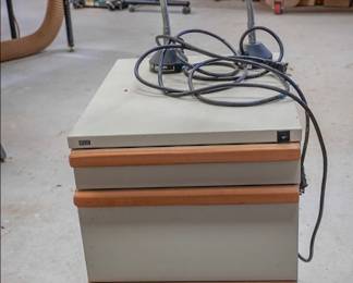 Metal cabinet , desk lamps 