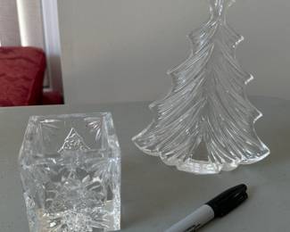 Waterford Christmas tree and candle holder