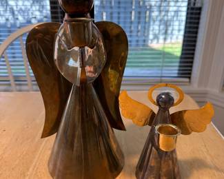 Brass/copper angel candleholders