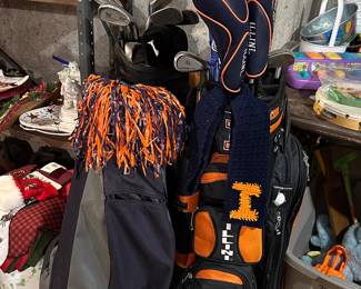Golf clubs and bags
